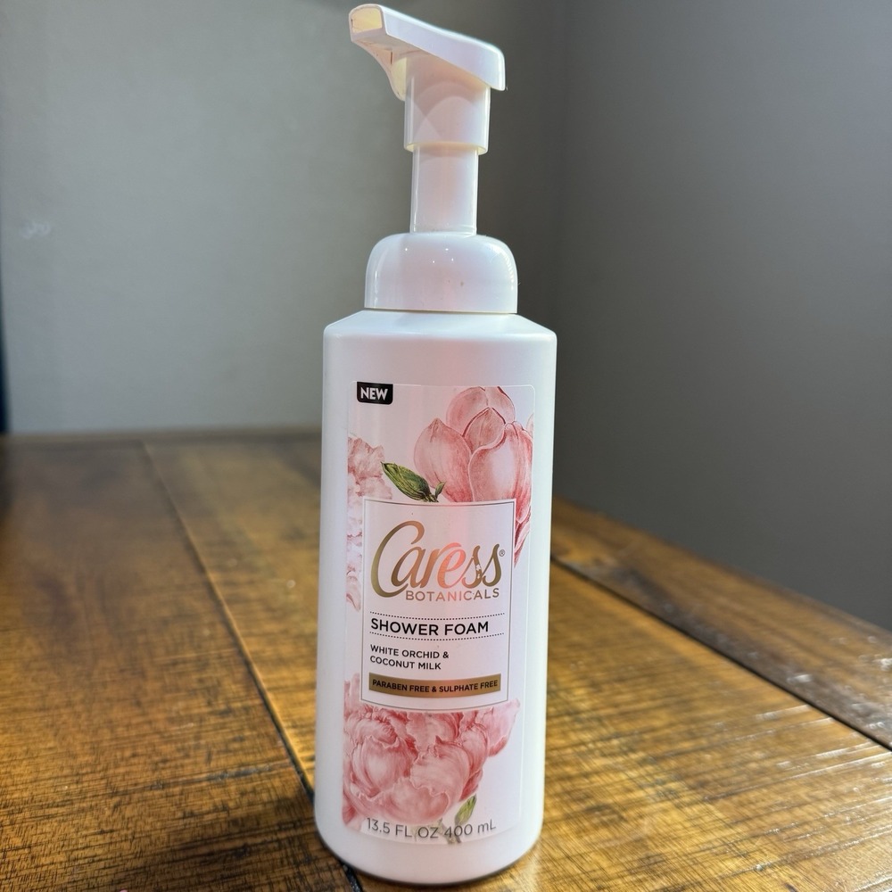 Caress Botanicals Shower‎ Foam White Orchid & Coconut Milk 13.5 oz 400 ml